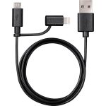   Varta 57943101401 1m 2in1 USB - microUSB/Lightning fekete adat- és töltőkábel