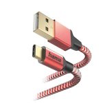   Hama 201559 FIC E3 USB Type-C "Reflective" 1,5m, piros adatkábel