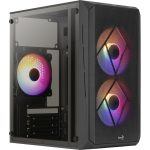   Aerocool CS-107 Mesh FRGB fekete (táp nélküli) ablakos mATX ház