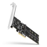   Axagon PCES-SA4M2 2db belső SATAIII portos + 2db SATA M.2 foglalat PCI-Express kártya