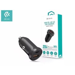 Devia ST359408 Smart Mini 20W USB/Type-C fekete szivargyújtó töltő