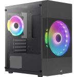   Aerocool Atomic Lite RGB fekete (táp nélküli) ablakos mATX ház