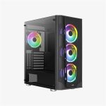   Aerocool Prism v2 FRGB fekete (táp nélküli) ablakos ATX ház