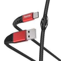 Hama 187218 "Extreme" 1,5m USB Type-C fekete-piros adatkábel