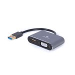 Gembird A-USB3-HDMIVGA-01 USB - HDMI + VGA szürke adapter