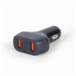   Gembird TA-U2QC3-CAR-01 36W QC3.0 2xUSB fekete autós gyorstöltő