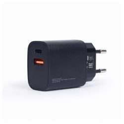 Gembird TA-UQC3-03 18W USB A/USB C fekete gyorstöltő