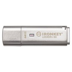 Kingston 64GB USB3.2 Gen1 A IronKey Locker+ 50 (IKLP50/64GB) Flash Drive