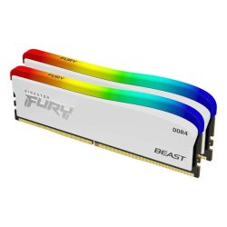 Kingston 16GB 3600MHz DDR-4 FURY Beast White RGB SE (Kit! 2db 8GB) (KF436C17BWAK2/16) memória