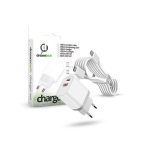   Dreamtech 126302 PD Type-C/USB 20W QC3.0 univerzális fehér hálózati töltő Type-C/Lightning kábellel