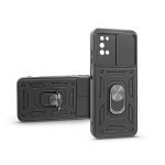   Haffner PT-6760 A025F Galaxy A02S/A03S ütésálló fekete műanyag hátlap gyűrűvel és kameravédővel