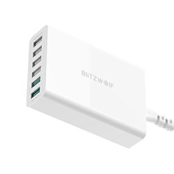 BlitzWolf BW-S15 EU QC 3.0 60W 6xUSB fehér hálózati adapter