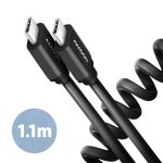   Axagon BUCM-CM20TB 1,1m USB C csavart fekete adat- és töltőkábel