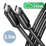   Axagon BUCM2-CM25AB 2,5m USB C fekete adat- és töltőkábel