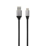   AVAX CB301G STEELY 1,5m 3A USB A-Type-C gyorstöltő sodorszálas acélszürke adat- és töltőkábel