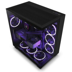 NZXT H9 Flow Fekete (Táp nélküli) ablakos ATX ház