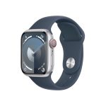   Apple Watch S9 Cellular (41mm) ezüst alumínium tok , kék sport szíj (S/M) okosóra