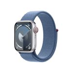  Apple Watch S9 Cellular (41mm) ezüst alumínium tok , kék sport pánt okosóra