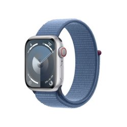 Apple Watch S9 Cellular (41mm) ezüst alumínium tok , kék sport pánt okosóra