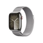   Apple Watch S9 Cellular (41mm) ezüst rozsdamentes acél tok , ezüst milánói pánt okosóra
