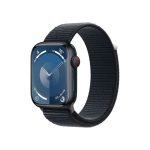   Apple Watch S9 Cellular (45mm) éjfekete alumínium tok , éjfekete sport pánt okosóra