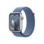   Apple Watch S9 Cellular (45mm) ezüst alumínium tok , kék sport pánt okosóra