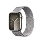   Apple Watch S9 Cellular (45mm) ezüst rozsdamentes acél tok , ezüst milánói pánt okosóra