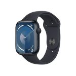   Apple Watch S9 GPS (45mm) éjfekete alumínium tok , éjfekete sport szíj (M/L) okosóra