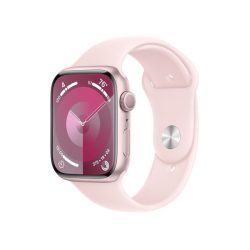 Apple Watch S9 GPS (45mm) pink alumínium tok , világos pink sport szíj (S/M) okosóra