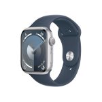   Apple Watch S9 GPS (45mm) ezüst alumínium tok , kék sport szíj (S/M) okosóra