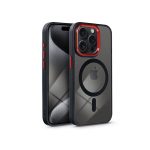   Haffner PT-6836 Apple iPhone 15 Pro Edge Mag Cover fekete/piros/átlátszó szilikon hátlap