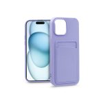   Haffner PT-6845 Apple iPhone 15 Plus Card Case lila szilikon hátlap kártyatartóval