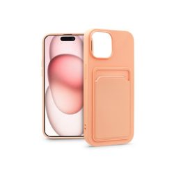 Haffner PT-6846 Apple iPhone 15 Plus Card Case pink szilikon hátlap kártyatartóval