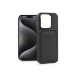   Haffner PT-6847 Apple iPhone 15 Pro Card Case fekete szilikon hátlap kártyatartóval