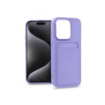   Haffner PT-6848 Apple iPhone 15 Pro Card Case lila szilikon hátlap kártyatartóval