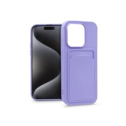 Haffner PT-6848 Apple iPhone 15 Pro Card Case lila szilikon hátlap kártyatartóval