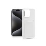   Haffner PT-6849 Apple iPhone 15 Pro Max Card Case fehér szilikon hátlap kártyatartóval