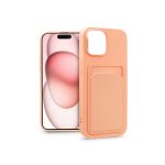   Haffner PT-6852 Apple iPhone 15 Card Case pink szilikon hátlap kártyatartóval