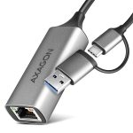   Axagon ADE-TXCA Type-A + Type-C USB 3.2 - Gigabit Ethernet adapter