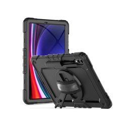 Tech-Protect TP660317 Samsung X610/X616B/X810/X816B Galaxy Tab S9+/S9 FE+ 12.4 ütésálló fekete tablet tok + üveg