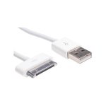   Akyga AK-USB-08 Apple 30pin -> USB 2.0 A M/M adatkábel 1m fehér