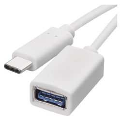 Emos SM7054 USB-A 3.0 / USB-C 3.0 redukciós funkcióval, 15 cm, fehér adat OTG kábel