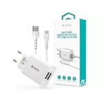   Devia ST364037 2xUSB 2,1A fehér hálózati töltő adapter + USB - Type-C 1m kábel