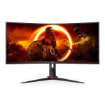   AOC 34" CU34G2XP/BK AdaptiveSync UWQHD VA 180Hz DP/HDMI/USB ívelt gamer monitor