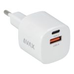   AVAX CH640W NANO+ 30W GaN USB A (QC4.0+)+ Type C (PD3.0) fehér hálózati gyorstöltő