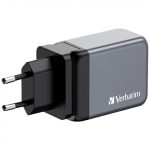   Verbatim 32201 GNC-65 GaN Charger 65W USB Type-A + 2xType-C hálózati töltő adapter