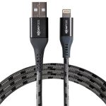 Boompods Tide grafitszürke USB A / Lightning kábel