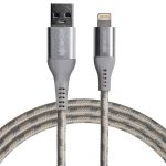 Boompods Tide titánium szürke USB A / Lightning kábel