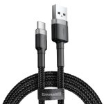   Baseus CATKLF-UG1 Cafule 3m 2A USB A/USB C szürke-fekete adat- és töltőkábel