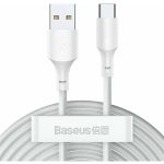   Baseus TZCATZJ-02 Simple Wisdom 2db 1,5m 40W 5A USB A/USB C fehér adat- és töltőkábel